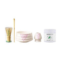 【Japanese Matcha Whisking Set】Matcha Whisk Set Sakura Pink Includes Bowl Whisk and Scoop 1 pcs + Matcha Powder 1.41 oz Zero Sugar No Additives
