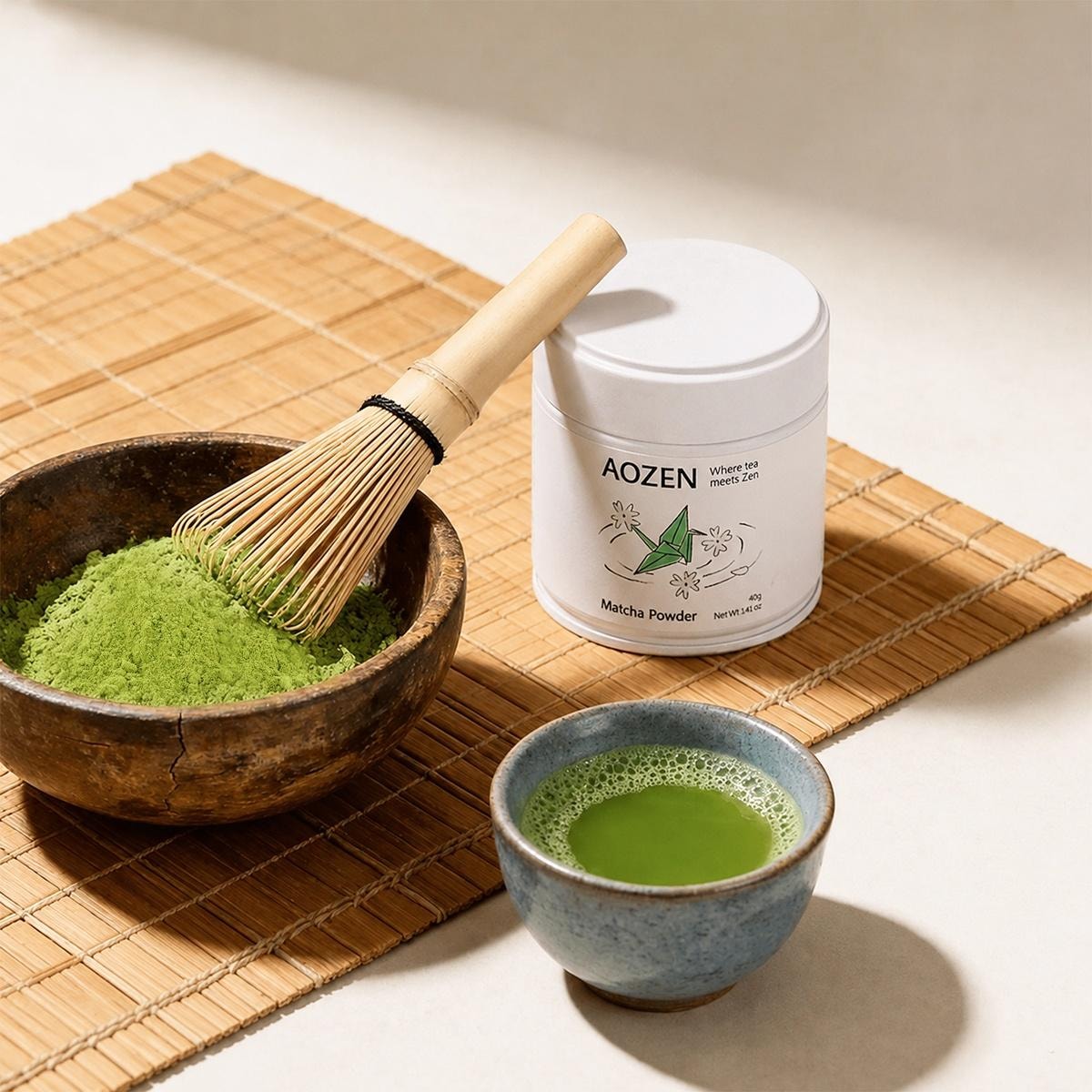 Matcha Powder, 1.41 oz【100% Pure, Zero Sugar, No Additives】【Clean Label】【Ideal for Matcha Lattes, Baking & Smoothies】